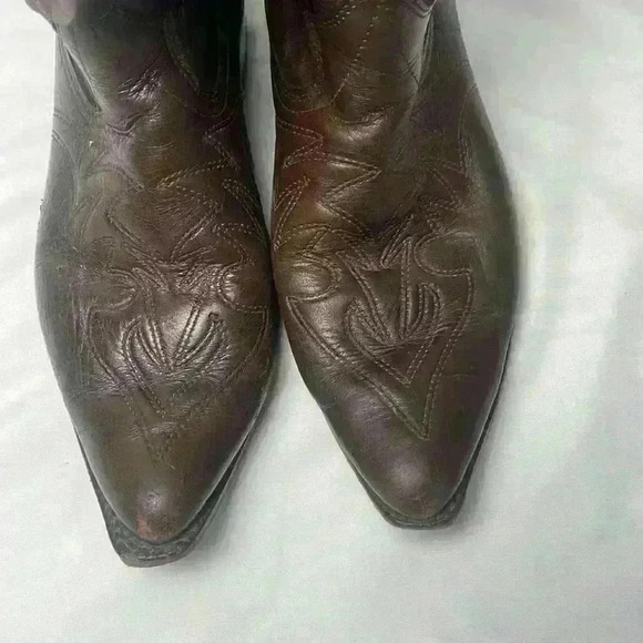 Vintage Texas Mens Western Leather Boots Size 9EE - Picture 5 of 10